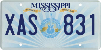 MS license plate XAS831