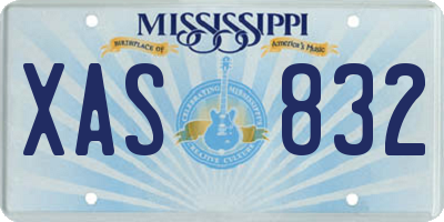 MS license plate XAS832