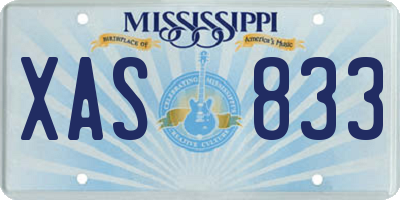 MS license plate XAS833
