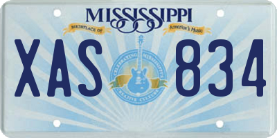MS license plate XAS834