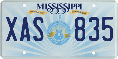 MS license plate XAS835