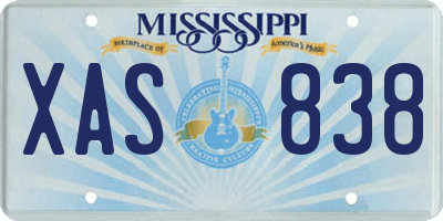 MS license plate XAS838