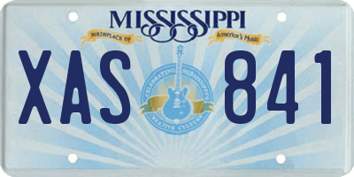 MS license plate XAS841