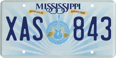 MS license plate XAS843
