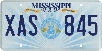 MS license plate XAS845