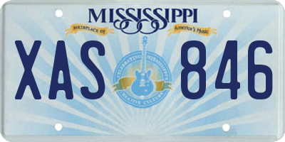 MS license plate XAS846