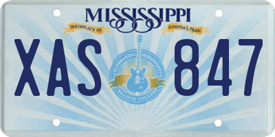 MS license plate XAS847