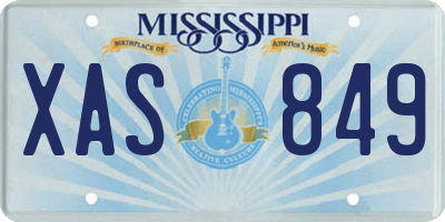 MS license plate XAS849