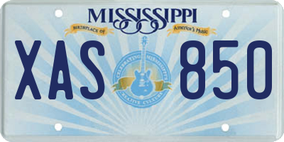 MS license plate XAS850