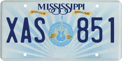 MS license plate XAS851