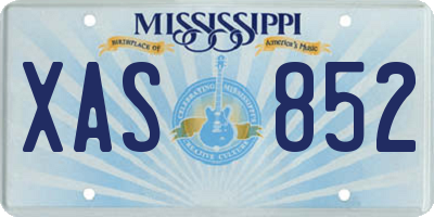 MS license plate XAS852