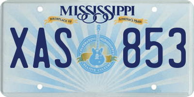 MS license plate XAS853