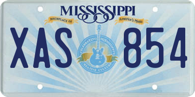 MS license plate XAS854