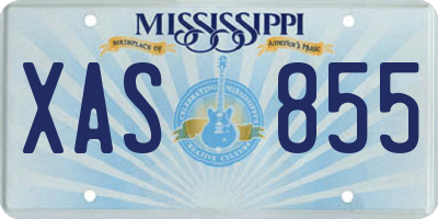 MS license plate XAS855