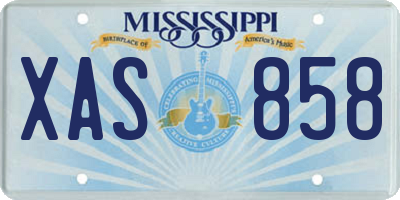 MS license plate XAS858
