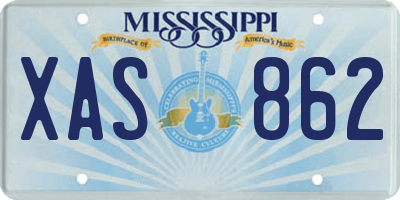 MS license plate XAS862