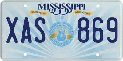 MS license plate XAS869
