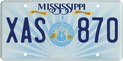 MS license plate XAS870