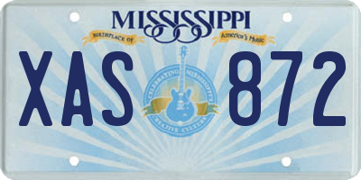 MS license plate XAS872