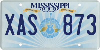 MS license plate XAS873