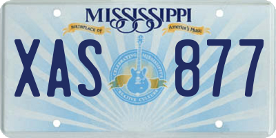 MS license plate XAS877