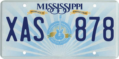 MS license plate XAS878