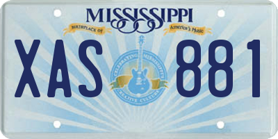 MS license plate XAS881