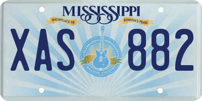 MS license plate XAS882