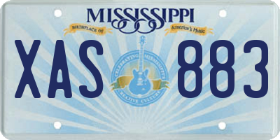 MS license plate XAS883