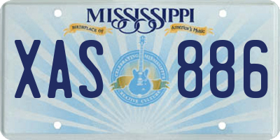 MS license plate XAS886