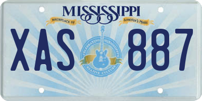 MS license plate XAS887