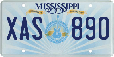 MS license plate XAS890