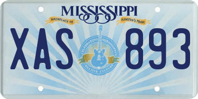 MS license plate XAS893