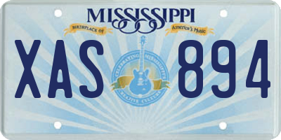 MS license plate XAS894