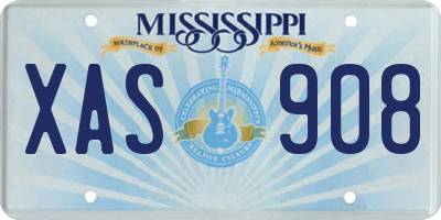 MS license plate XAS908
