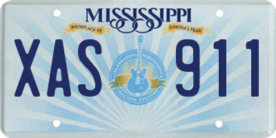MS license plate XAS911