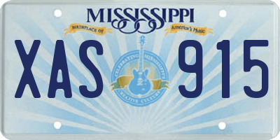 MS license plate XAS915
