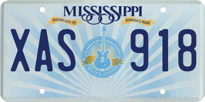 MS license plate XAS918