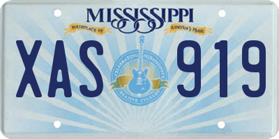 MS license plate XAS919