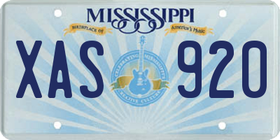 MS license plate XAS920