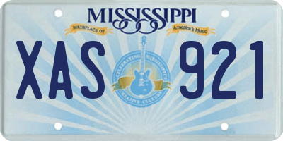 MS license plate XAS921