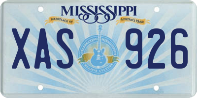 MS license plate XAS926