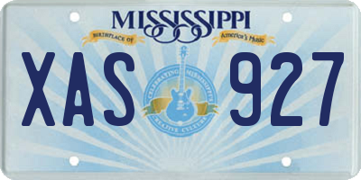 MS license plate XAS927