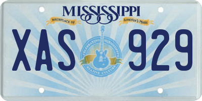 MS license plate XAS929