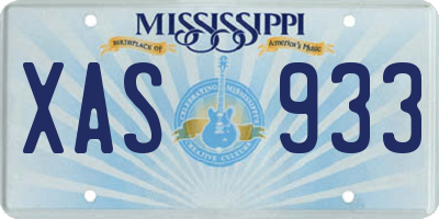 MS license plate XAS933