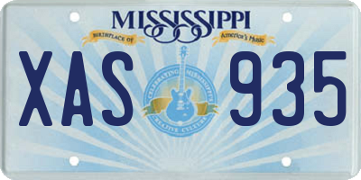 MS license plate XAS935