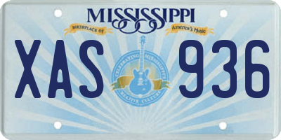 MS license plate XAS936