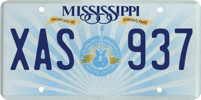 MS license plate XAS937