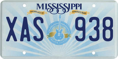 MS license plate XAS938
