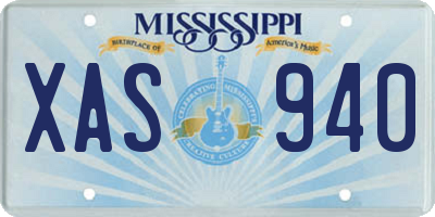 MS license plate XAS940